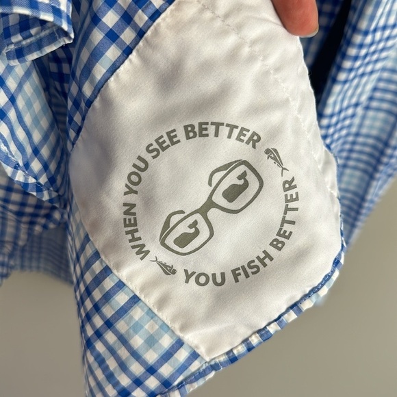 Vineyard Vines Blue And White Plaid Harbor Shirt Size S - Picture 9 of 16